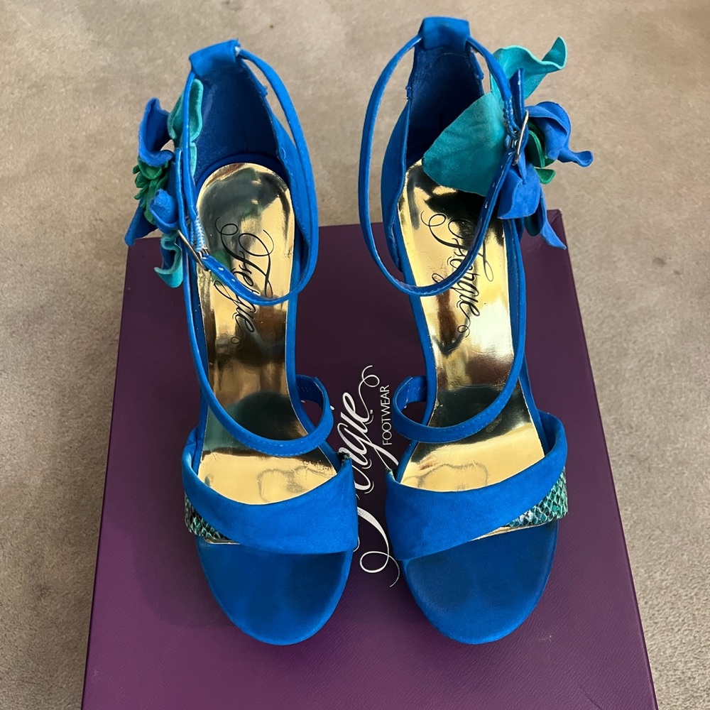 Turquoise/Blue Heels by Fergie